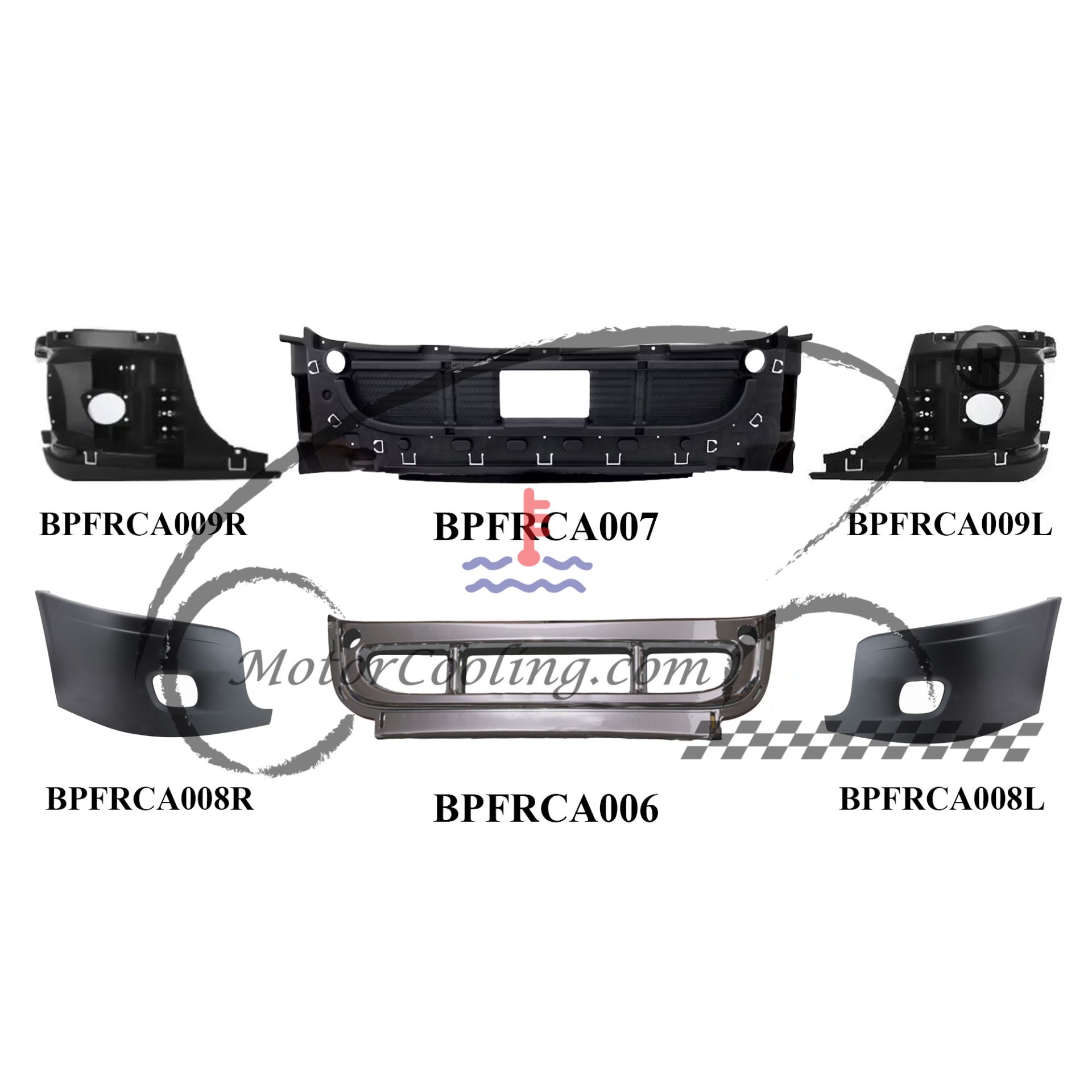 08-17 FR CASCADIA BUMPER SET (WITH FOG LIGHT)